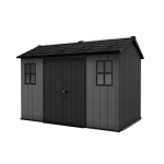 Keter 11’x7.5′ Newton Plus Side Entry Plastic Shed – Dark Grey