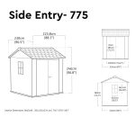 Keter Newton Plus Vertical 7x7.5 ft Apex Grey Plastic 2 door Shed with floor & 2 windows (Base included) - Image 6