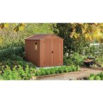 Keter Darwin 8x6 ft Apex Plastic 2 door Shed with floor & 1 window - Image 2