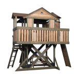 Backyard Discovery Eagles Nest Cedar Playset With 7 Ft Slide