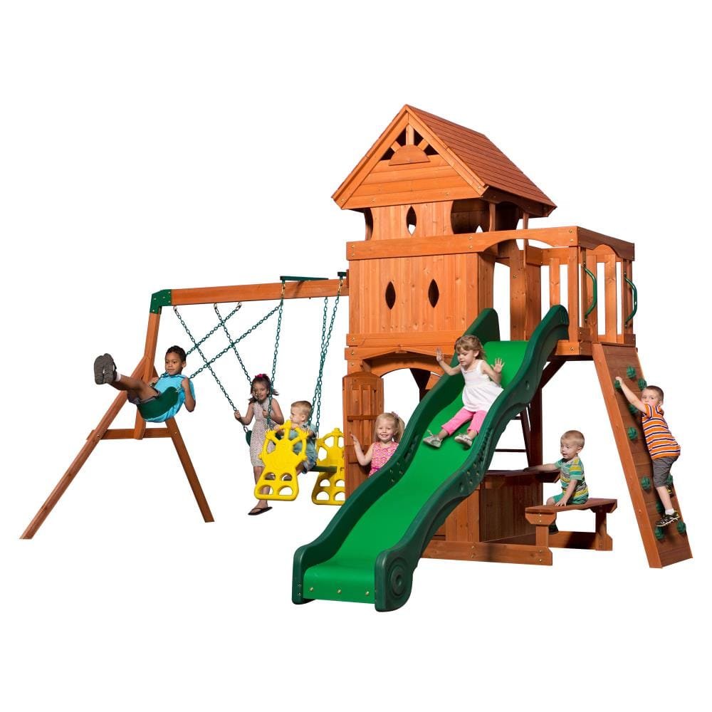 Backyard-Discovery-Monterey-Cedar-Swing-Set-With-Wave-Slide Backyard Discovery Monterey Cedar Swing Set With Wave Slide - Image 1