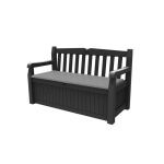 Keter Eden 265L Plastic Storage Bench – Dark Grey
