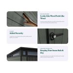 Keter 9’x 7′ Cortina Heavy Duty Plastic Pent Shed – Green - Image 8