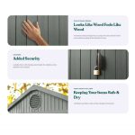 Keter 6’x8′ Darwin Heavy Duty Plastic Garden Shed – Green - Image 7