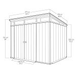 Keter Artisan 9x7 ft Pent Grey Plastic 2 door Shed with floor & 1 window - Image 6