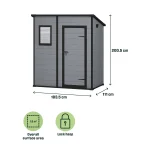 Klikstrom Senner 6x4 ft Pent Grey Shed with floor & 1 window - Image 3