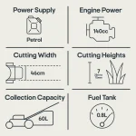 Mac Allister MLMP550SP46-M&S 140cc Petrol Rotary Lawnmower - Image 10
