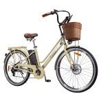 Nakto Classic 2 Electric Bike 26 Inch Vintage White Step Through