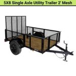 Triple Crown 5x8 Single Axle Utility Trailer With 2ft Mesh