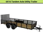 Triple Crown 6x16 Tandem Axle Utility Trailer Steel Frame