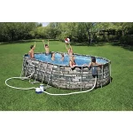 Bestway Power Steel Comfort Jet Series 20ft x 12ft x 48in Oval Pool Set - Image 2