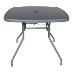 Colorado Grey Metal 4 seater Dining set with Grey Parasol - Image 4