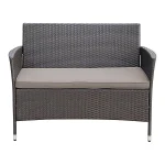 Derry Matt Light black Rattan effect 4 Seater Coffee set - Image 4