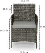 EVRE Grey Rattan Garden Furniture Set Patio Conservatory Balcony Outdoor 4 Seater - Image 2