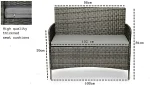 EVRE Grey Rattan Garden Furniture Set Patio Conservatory Balcony Outdoor 4 Seater - Image 4