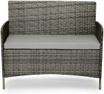 EVRE Grey Rattan Garden Furniture Set Patio Conservatory Balcony Outdoor 4 Seater - Image 8