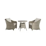 GoodHome Hamilton Cappuccino Rattan effect 2 seater Bistro set - Image 2
