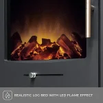Adam Bergen XL Electric Stove in Charcoal Grey with Tall Angled Stove Pipe in Black - Image 2