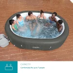 Lay-Z-Spa Mauritius Hot Tub 180 AirJet Massage System, 5-7 Person, Grey - Image 4