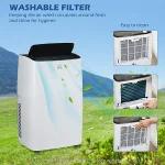 HOMCOM 14,000 BTU Portable Air Conditioner Unit with Remote, 24H Timer - Image 5