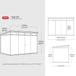 Keter Signature 7x11 ft Pent Walnut Plastic 2 door Shed with floor & 8 windows - Image 11