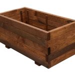 Verve Bopha 110L Brown Wooden Rectangular Trough (H)35cm (W)80cm (D)40cm