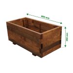 Verve Bopha 110L Brown Wooden Rectangular Trough (H)35cm (W)80cm (D)40cm - Image 2