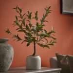 Green 58cm Olive Artificial plant in Cream Speckled Ceramic Pot - Image 2