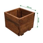 Verve Bopha 60L Brown Wooden Square Trough (H)35cm (W)40cm (D)40cm - Image 2