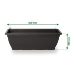 Verve Florus 15L Black Plastic Bell Rectangular Trough (H)20cm (W)24.5cm (D)60cm - Image 3