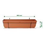 Verve Florus 17.8L Brown Plastic Bell Rectangular Trough (H)20cm (W)20cm (D)90cm - Image 3
