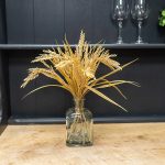 38cm Dried Grass Artificial plant in Clear Glass Bottle vase - Image 2