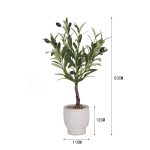Green 53cm Olive Artificial plant in Grey Ceramic Pot - Image 7