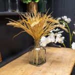38cm Dried Grass Artificial plant in Clear Glass Bottle vase - Image 3