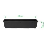 Verve Florus 17.8L Black Plastic Bell Rectangular Trough (H)20cm (W)20cm (D)90cm - Image 3