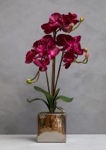 Fiori Aubergine Orchid Plant Artificial Plant Foliage - Image 4