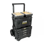 JCB Site System 5-Piece Tool Storage Set, Heavy-Duty Modular Toolboxes & Cart / Trolley JCB-SITESYS-ST-2