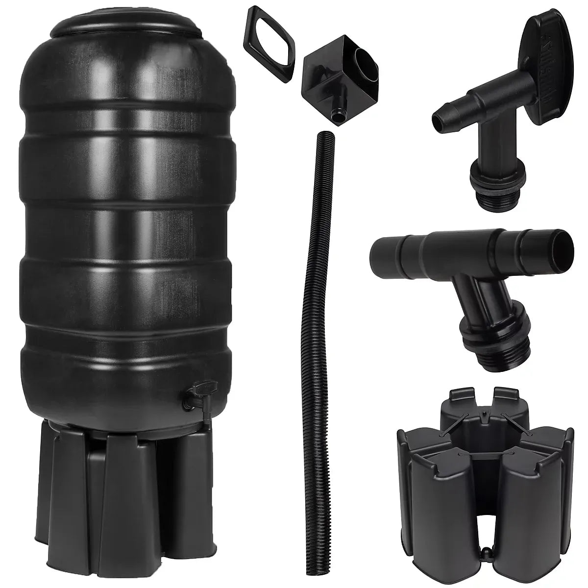 imgi_44_hardys-100l-garden-slimline-water-butt-tap-stand-water-diverter-kit-included-p Hardys 100L Garden Slimline Water Butt - Tap, Stand, Water Diverter Kit Included, Pre-Threaded - Recycled Plastic Rain Collector - Image 1