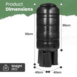 Hardys 100L Garden Slimline Water Butt - Tap, Stand, Water Diverter Kit Included, Pre-Threaded - Recycled Plastic Rain Collector - Image 2