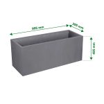 Verve Durdica 98L Light grey Plastic Rectangular Planter (H)43.5cm (D)39.5cm - Image 5