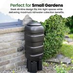 Hardys 100L Garden Slimline Water Butt - Tap, Stand, Water Diverter Kit Included, Pre-Threaded - Recycled Plastic Rain Collector - Image 9