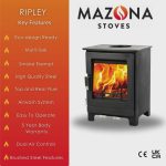 Mazona Ripley 4kW Multifuel Woodburning Stove, Freestanding, Eco Design Approved, Defra Approved - Image 2