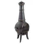 Bentley 120cm Extra-Large Open Bowl Mesh Cast Iron Patio Chiminea Heater Black - Image 4