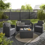 Keter Mia Graphite Plastic 4 seater Coffee set