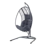 Maeria Dark grey Metal Hanging egg chair - Image 2