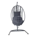 Maeria Dark grey Metal Hanging egg chair - Image 3
