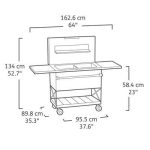Keter 85 Litre Patio Cooler and Beverage Cart – Ashwood - Image 6
